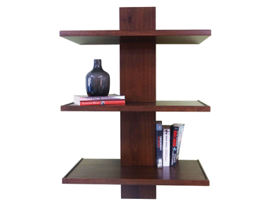 blackcomb short wall mounted solid wood bookshelf